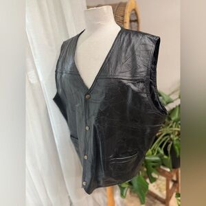 Men's‎ leather patchwork vest